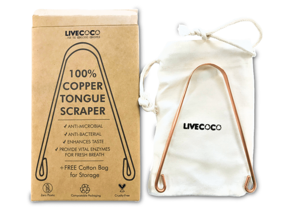 Pure Copper Tongue Scraper Anti Microbial Livecoco