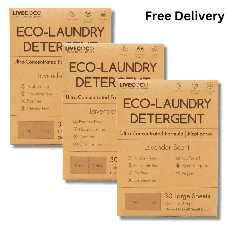 Eco-Laundry Detergent Sheets (60 Loads-Lavender Scent)