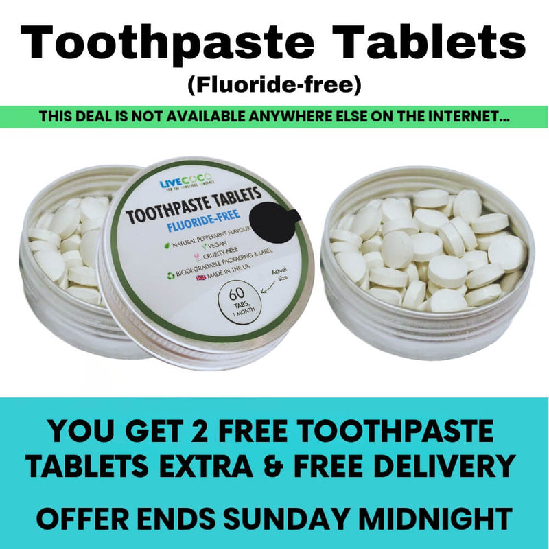 Buy 6, get 2 FREE & FREE DELIVERY - 24 Hour Offer - Toothpaste Tablets - Peppermint, Fluoride-Free